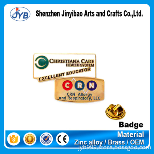 2016 Factory direct cheap OEM design metal pins badge custom badges